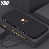 YBD ออกแบบใหม่รูปแบบด้าน Love สำหรับ Vivo Y85 V9 Y81 Y83 V11i Y97 Y81i โทรศัพท์กรณีUltra-Thin กล้องป้องกันความแม่นยำตรงขอบฟรี Lanyard