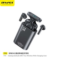 Awei T70 Bluetooth 5.3 TWS HiFi Wireless Earphone Dual Mic With ENC Calls Noise Reduction earbuds