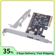 PCIE USB 3.2 GEN2 10G + Type C 10G Adapter PCI Express X4 Expansion Card Riser ASM1142 Chip Controll