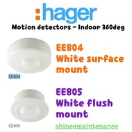 Hager Motion Sensor Detector Surface Mount EE804 / Flush Recessed Mount EE805