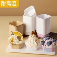 150ml Square Baking Cup With Cover Bekas Segi Empat Penutup Cheesekut Cake Cup Dessert Snack Box Cup