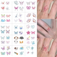 15sheets Mini Finger Colorful Butterfly Tattoo Stickers Fresh Waterproof Butterfly Pink Color U9e5