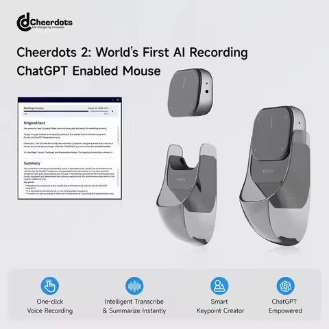 Cheerdots 2 Detachable Air Mouse Wireless Touchpad All-in-one Pocket AI Recording Chat GPT Enabled M