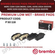 BREMBO GENUINE DISC BRAKE PAD (FRONT) FOR MERC C200 C220 [W205, C205, A205] '14-23YR / E200 E220 [W2