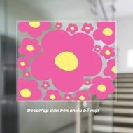 Decal Sticker Hoa 5 Cánh Đơn Giản Cute Dán Gương Decor Cửa Kính Trang Trí Cửa Hàng Tiệm Nail