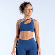 Dfyne Slanted Shoulder Underwear impact Sports Bra with Chest Pad Yoga Vest Full Cup