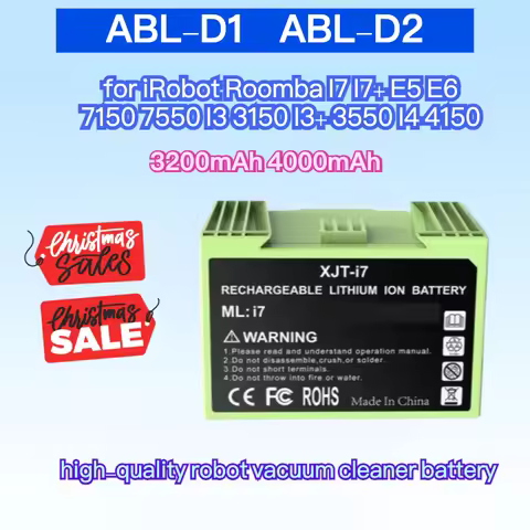 ABL-D1 ABL-D2 14.4V 37.4Wh 4000mAh Rechargeable Li-ion Battery for iRobot Roomba I7 I7+ E5 E6 7150 7