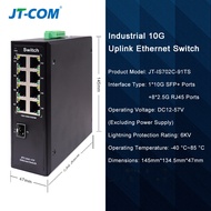 JT-COM 8-Ports 2.5Gb Industrial Switch 2.5GBASE-T Network Switch 10 Gigabit Uplink Plug and Play Eth