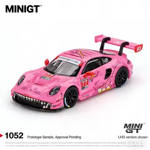 MINI GT 1:64 Alloy Cast Replica Supercar - 911 992 GT3 R Tyrannosaurus Rex - DAKAR Automobile Model 