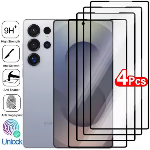 1/4PCS Unlock Tempered Glass for Samsung Galaxy S25 S24 Plus Ultra S25U Protective Screen Protector
