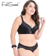 （Latte good women's dress） FallSweet Plus Size Bra Set Women Push Up Lace Brassiere and briefs set Underwear panties D E Cup xl 2xl 3xl 4xl