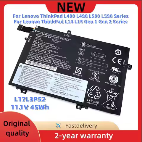 L17L3P52 Laptop Battery For Lenovo ThinkPad L480 L490 L580 L590 L17C3P52 L17M3P53 L17M3P54 01AV463 0