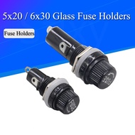 5PCS 5*20mm 6*30mm Glass Fuse Holders 5x20 6x30 Insurance Tube Socket Fuse Holder For Insurance Pane