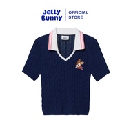 JELLY BUNNY เสื้อถักเคเบิ้ลแขนสั้นปักลายกวาง รุ่น B25WGWB009