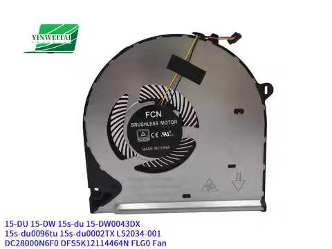 Fan for HP 15-DU 15s-gu 15s-gy 15s-gr 15s-du 15-DW FLG0 DC28000N6F0 DFS5K12114464N NS85B23 18J34 EF5