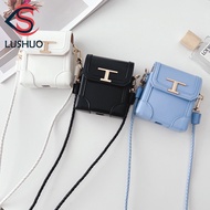 LUSHUO Phone Case for Samsung Galaxy Z Flip 3 5G and Z Flip 4 5 Fashion Mini Leather Bag with different Straps Lanyard for all Folding Phones Z Flip5 ZFlip5 ZFlip 3 Z Flip4 ZFlip 4