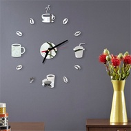 [Ready Stock] DIY Large Wall Clock Frameless Giant Clocks Mirror Sticker Modern Design Cafe Coffee M