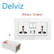 DELVIZ power socket. Dual 3-hole 1A1C charging socket. The power supply is controlled by a switch. G