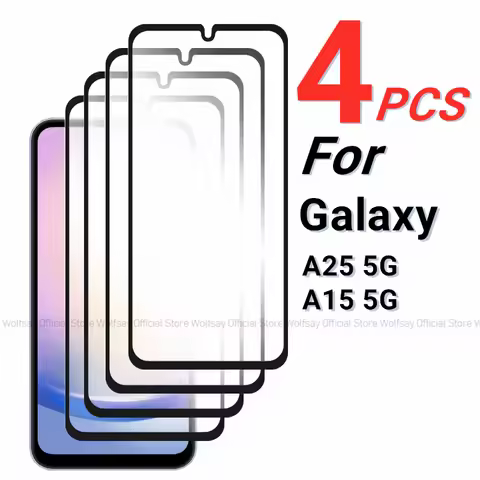 2/4PCS Tempered Glass For Samsung Galaxy A25 5G Screen Protector For Samsung Galaxy A15 A25 5G Full