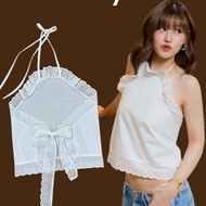 Havanas White Openwork Shirt With Tie Straps At The Back Very Sexy Bow The