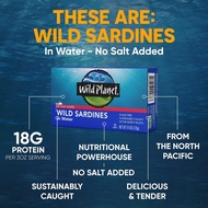 Wild Planet, Wild Sardines In Water, No Salt Added / Sea Salt / Extra Virgin Olive Oil, Sea Salt, Li
