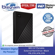 Western Digital WD My Passport Portable External Hard Drive- Black 1TB /2TB /4TB /5TB (3-Year SG Warranty)