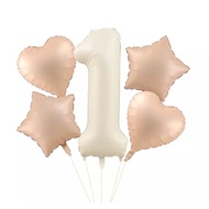 5pcs LOVE STAR NUMBER CREAM BALLOON PACKAGE