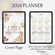 2024 Digital Planner - Include 2024 Calendar, Monthly Planner, 14 Academic Weekly Planner