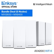 [Bundle Deal - 5 Nodes] Linksys Velop AX4200 Tri-Band WiFi 6 Mesh System (MX12600, 3 Pack + MX8400, 2 Pack), Tri-Band AX