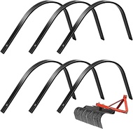 Blulu 6 Pcs Rock Rake Tine 1" x 5/16" Landscape Rakes One Bolt Mount Heat Treated Replacement Rake T