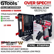GTOOLS GT85PRO BOR IMPACT DRILL BRUSHLESS 10MM KEYLESS AUTO LOCK 2BATRAI MESIN BOR BESI KAYU DRILL