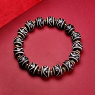 Gelang Jed Agate Dzi Beads Natural Water Ripple Dzi Beads Bracelet Bracelet Tibetan Dzi Beads Good L