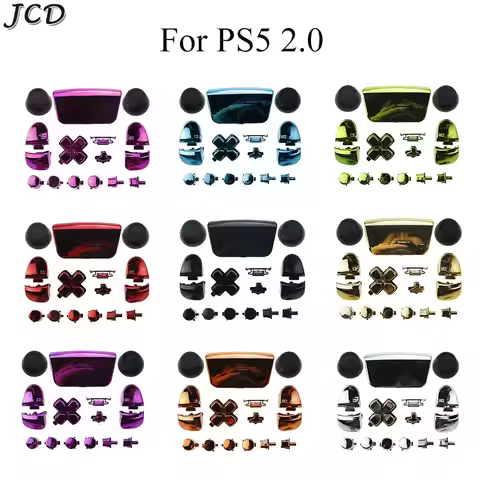 JCD For PS5 2.0 Replacement Chrome Buttons L1 R1 L2 R2 D-Pad Triggers Share Options Face-plate Full