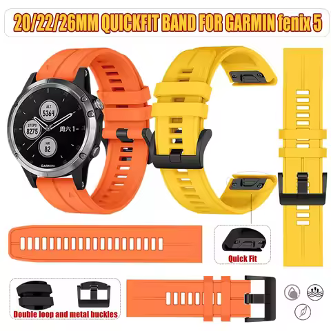 26mm/22mm/20mm QuickFit Band for Garmin Fenix ​​5X/5/5S Straps Silicone Wristband for Garmin Fenix ​