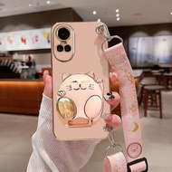 Lucky Cat Phone Case oppo Reno 10 5G OPPO Reno 10 Pro 5G OPPO Reno 10 Pro Plus Phone Case with Cord 