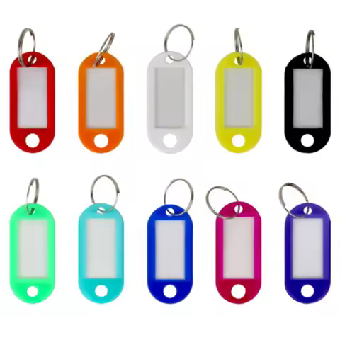 Multicolor Keychain Key ID Label Tags Luggage ID Tags Hotel Number Classification Card Key Rings Key