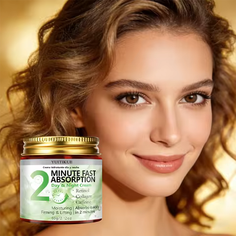 Yuitikue 2 Minute Fast Absorption Day & Night Cream, 60g Retinol Collagen & Caffeine Moisturizer for