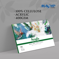 MayArt FB Acrylic Painting Paper Pad 400gsm ( 100% Cellulose ) / A3 (MA00951) / A4 (MA00952)