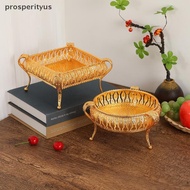 [Prs] European Vintage Fruit Plate High-end Round Hotel Glass Plate Multi-layer Fruit Basket Fashion