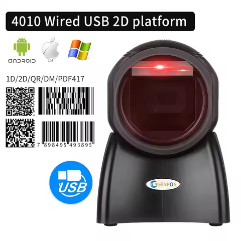 Barcode scanner Omni Barcode Scanner 1D/2D Scanner Ticketing QR Code Scanner Desktop Auto Sense Data