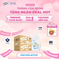 [12.8L] [ACTIVE] [COMBO 8 BOTTLES 1.6L] PomPom 2in1 Laundry Detergent for Children over 12M and the 