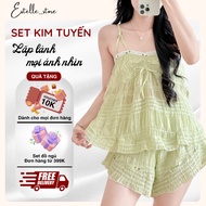 Very pretty Loose-fitting Lace and Bow Sleepwear Set & Slay ESTELLE - ELPIS BNRELL775