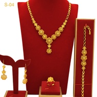Dubai Jewelry Set Ladies Necklace Earrings Ring Bracelet Bride