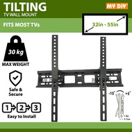 DIY Online4u - TV Bracket 32"-55" Adjustable Tilt TV Bracket Wall Mount TV Bracket (Tilt: -5° to +15°) 30KG