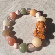 檀木扎基拉姆彩菩提女王貝櫻花瑪瑙手串