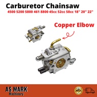 MC16 5200 Automatic Carburetor Copper/Rubber Elbow for Ogawa Kaba Victa Still Sthll 461 Gasoline Cha