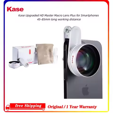 Kase Upgraded Master Macro Lens Plus Clip On Phone Lens 45-85mm Working Distance Anti Glare Ghost Fo