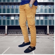 Cargo Army Seluar Slack 6Pockets Pants Unisex Tactical Elasticated Lelaki/Perempuan Waist Slimfit Lo