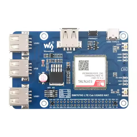 4G LTE Cat-1 IoT Projects GPS Expansion Board HAT DIY for PI5 RasPi RPI Raspberry Pi Zero 2 W 3 Mode