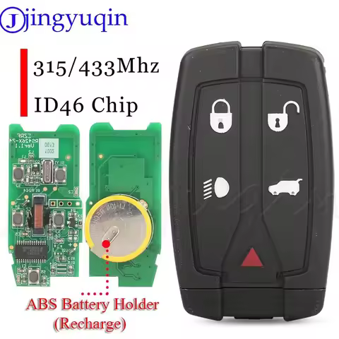 jingyuqin 5 Buttons Smart Remote Car Key Fob 315Mhz /433 Mhz ID46 For Land Rover For Land Rover Free
